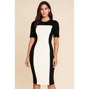 Stella McCartney Dress Bodycon Black White Colorblock Cocktail 38‎ IT 2/4 US